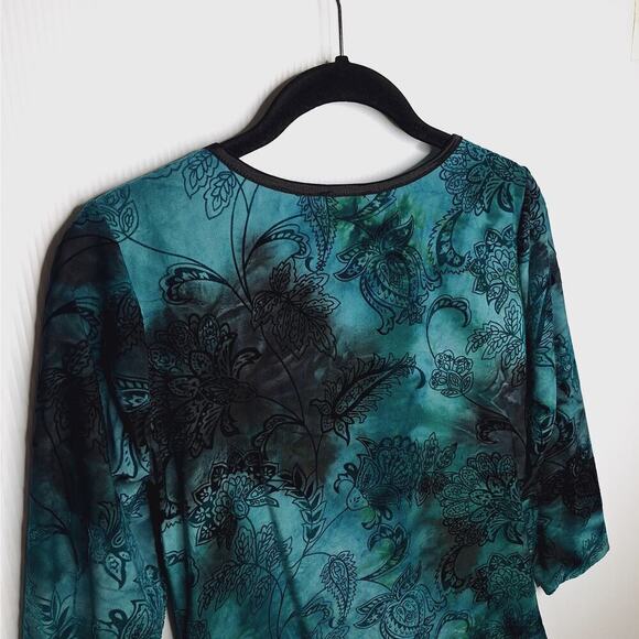 Vintage Y2K Sami & Jo Velvet Burnout Top Whimsygoth Fairy Square Neck Ruched PS - Picture 10 of 10